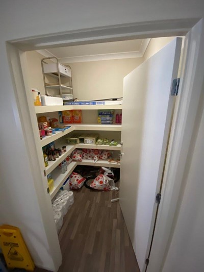 Wheelchair-accessible storage area in Lifestyle Solutions four-bedroom Supported Independent Living (SIL) house in Silkstone, Qld